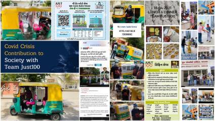 Covid Crisis Contribution to Society with Team Just100